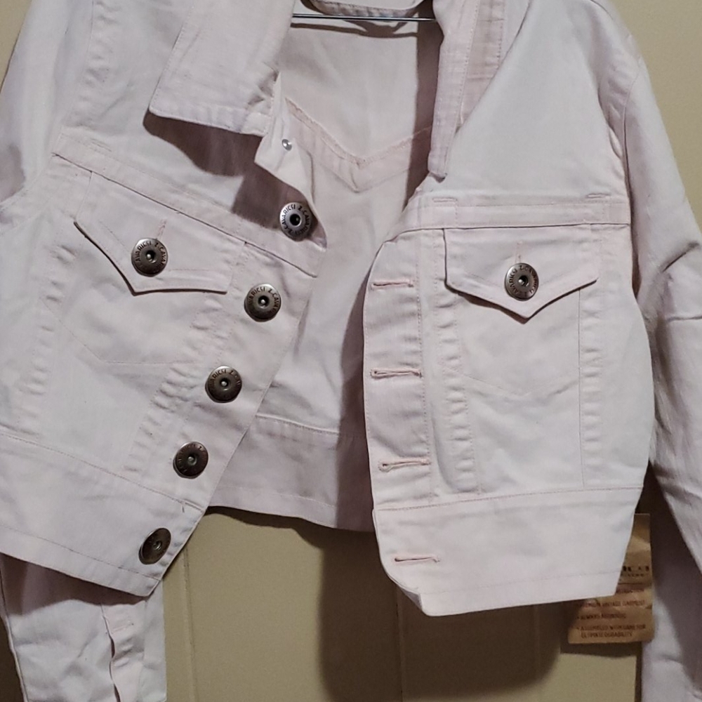 Authentic Z Cavaricci sz L Jean jacket/ pink - Picture 6 of 9